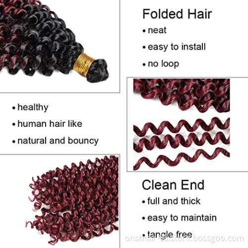 Onst Crochet mechesd couleur pour tress14 22 Inch 22 strands Marly bob Freetress water wave Bulk Hair Synthetic Curly Braids